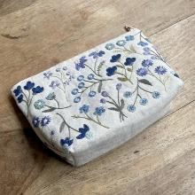 Trousse fleurie - Bleue