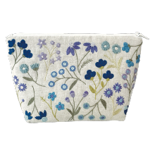 Trousse fleurie - Bleue